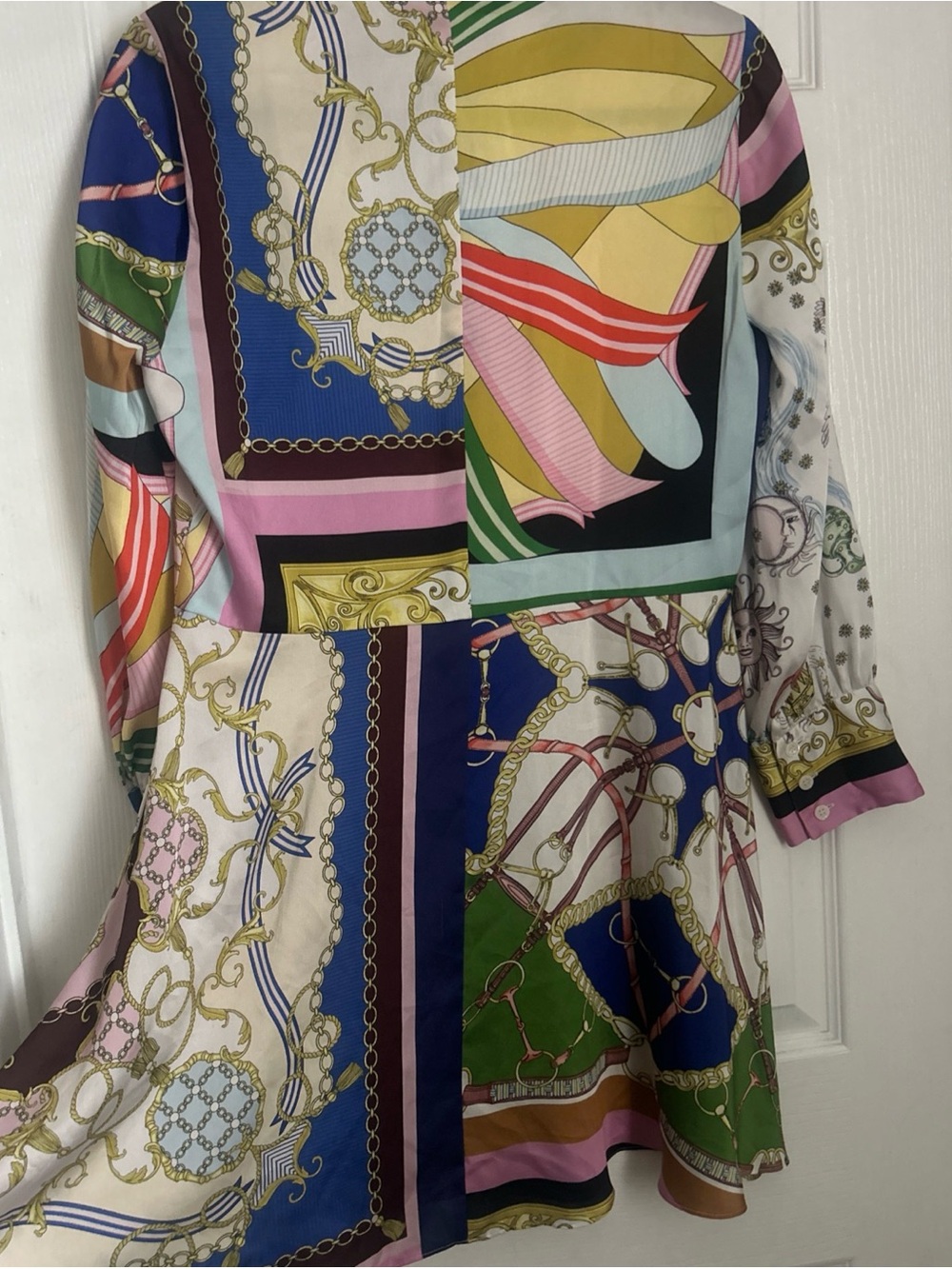 Zara Multicolor Patterned Button-Front Midi Dress - Picture 5 of 5